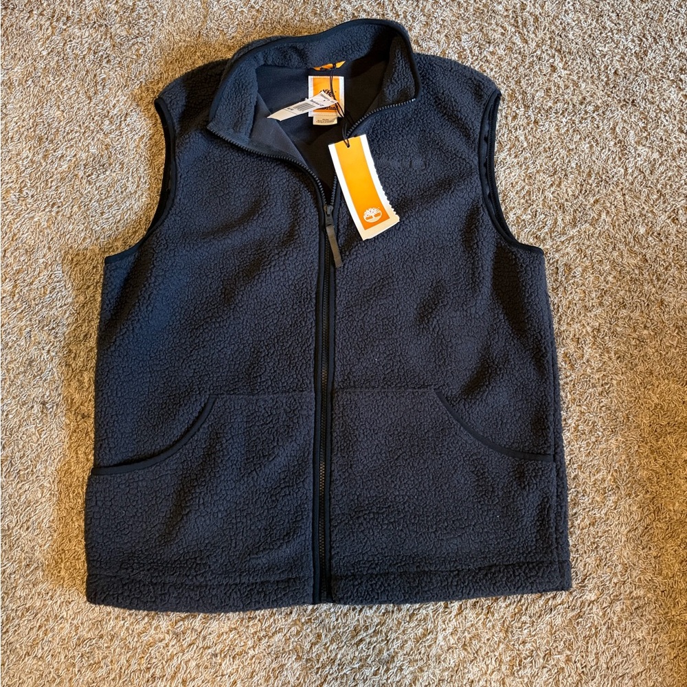 NWT Men’s Sherpa Outdoor Timberland Dark Grey Vest Size Medium